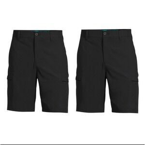 Birdie Bound 2 Pair Mens Golf Performance Shorts 38 Black Flex Cargo Pockets New